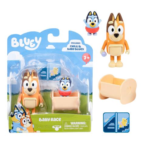 Bluey Cifras Baby Race - Paquete de 2 Cifras con Chile y bebé con ...