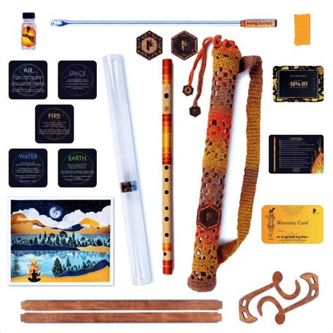 Radhe Flutes PRS Series C Natural Middle Octave Flute FIRE Bamboo Flute ...