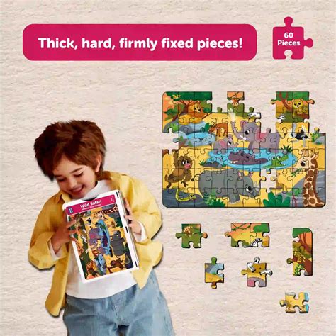 Wild Safari 60 Pieces Wooden Floor Puzzle – Mini Leaves