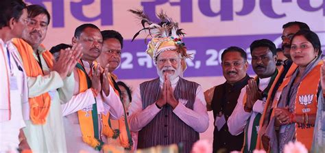 PM Modi addresses a public meeting in Kanker, Chhattisgarh
