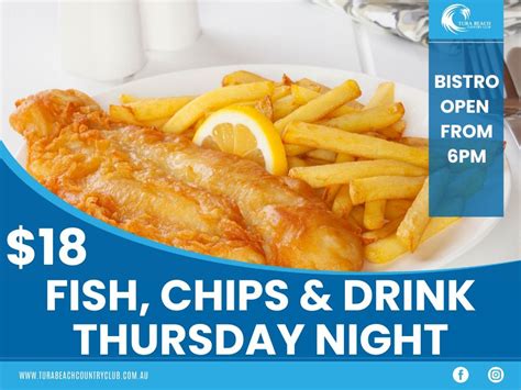 $18 Fish, Chips & Drink Night - Every Thursday, 4 The Fairway, Tura ...