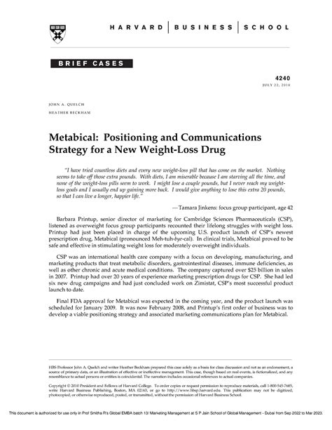 Metabical Case study - HBS Professor John A. Quelch and writer Heather ...