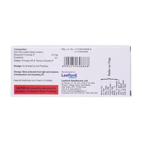 Bisotril 2.5 MG Tablet (10): Uses, Side Effects, Price & Dosage | PharmEasy