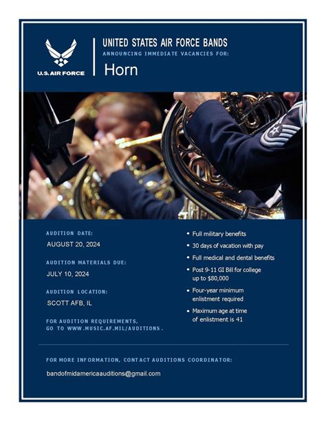 Horn Audition, Scott Air Force Base, Illinois, 20 August 2024 ...