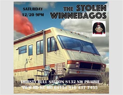 The Stolen Winnebagos! Saturday Dec 20th! Live @ Thirsty Bull Saloon ...