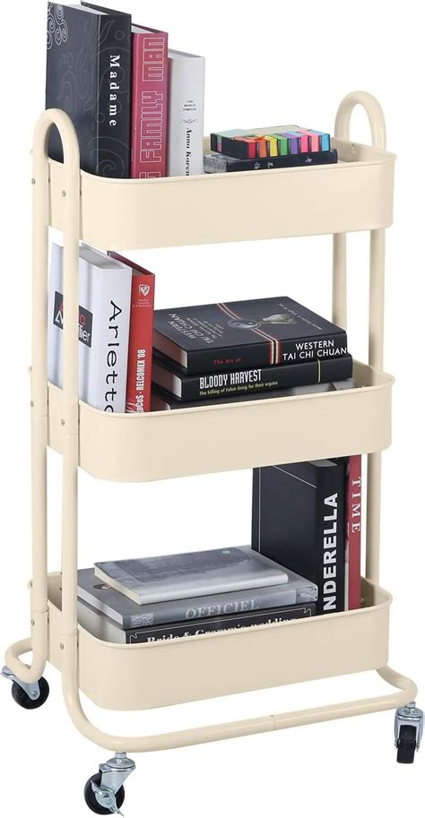3-Tier Metal Mesh Utility Rolling Cart Storage India | Ubuy