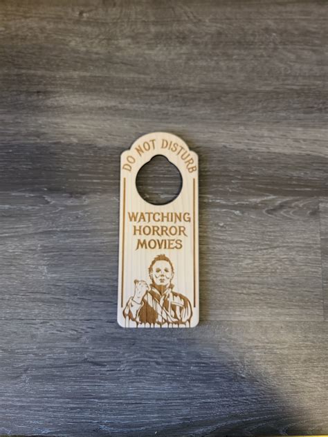 Do Not Disturb Michael Myers Watching Horror Movies Engraved Door ...