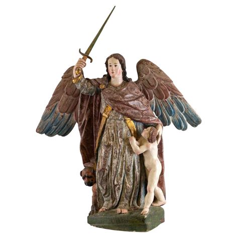 Amazing Spanish Sculpture 17th Century " Guardian Angel " For Sale at ...