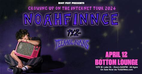 NOAHFINNCE / TX2 / Teenage Jones, Bottom Lounge, Chicago, 12 April 2024 ...