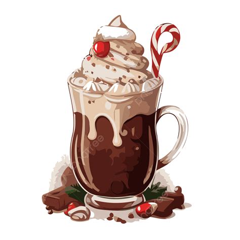 Christmas Hot Cocoa, Sticker Clipart Hot Chocoholic Chocolate Latte ...