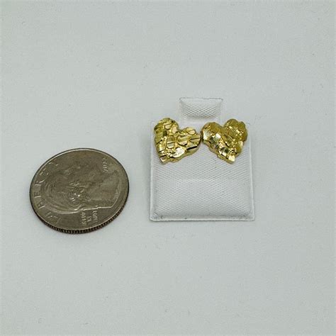 10K Gold Heart Nugget Earrings (small 10-11mm) | 10k gold, Jewelry ...