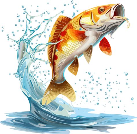 Fish jumping in water clipart design illustration 46340451 PNG