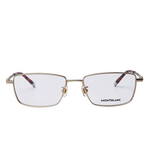 Montblanc Men's Gold Rectangular Optical Frame