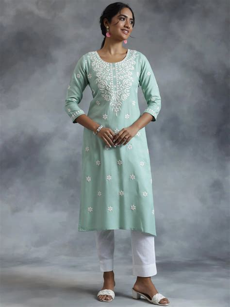 Buy Women's Green Kurtis Online In India Only on Libas.