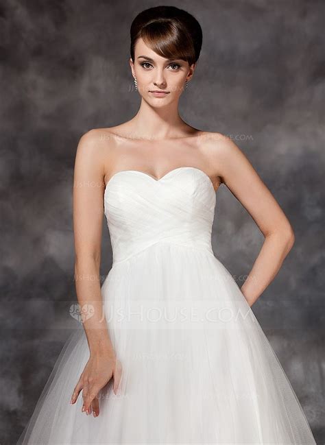 [US$ 199.00] Empire Sweetheart Court Train Tulle Wedding Dress With ...