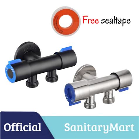 Jual Stop Kran WC Cabang 1/2" / Keran T Shower Kloset 2 On/Off ...