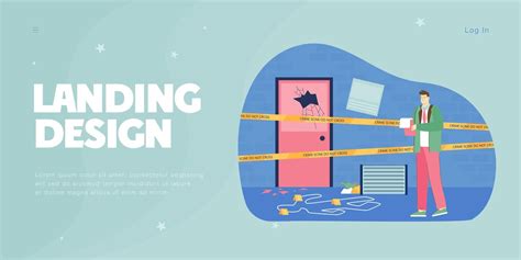 Détective sur illustration vectorielle plane de scène de crime ...