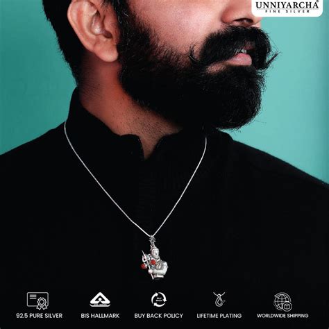 92.5 Silver Lord Shivji Pendant – Unniyarcha Design