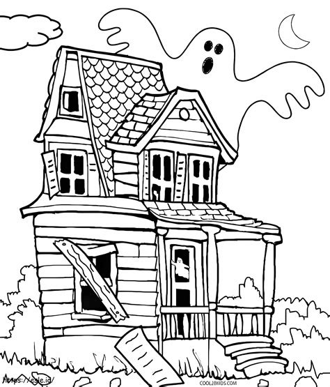 Haunted House Ghost coloring page