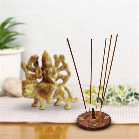 Buy Handmade Sheesham Wood Brass Agarbatti Stand Holder 9cm | My Divine ...