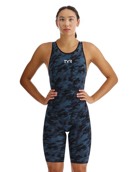 TYR Womens Venzo Open back Racing Swimsuit | Camo | Deep Teal – Achivr