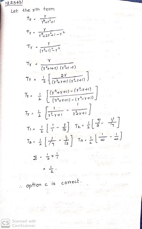 Let the r ^ \"' term t r of a series given by t r = r/1 + r ^2+ r ^4 ...