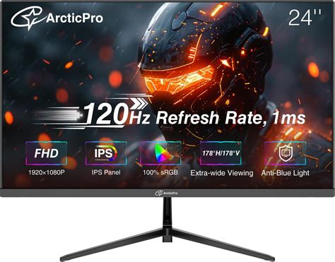 ArcticPro 24 inch Monitor 120Hz, FHD 1080p, Computer Monitor, IPS, 99% ...