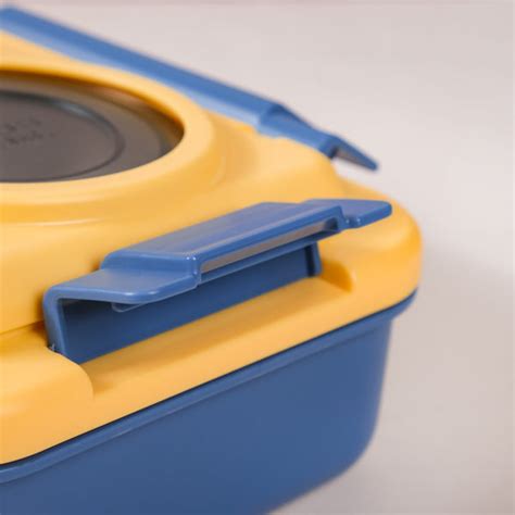 2 Grid Insulated Stainless Steel Bento Box Blue 800ml Online - Premium ...