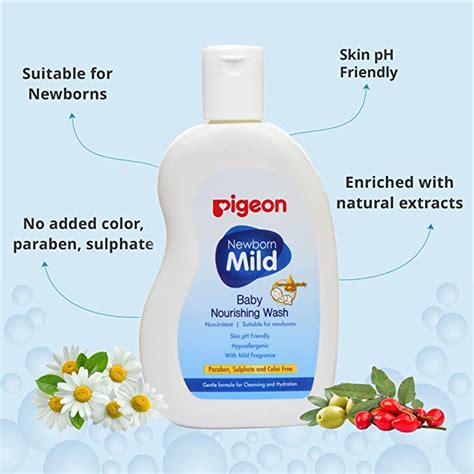 Pigeon Newborn Mild Baby Nourishing Wash 200 ml - Cureka