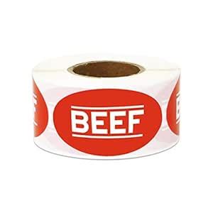 300 Labels - Beef Stickers for Meat Markets, Supermarkets, Food ...