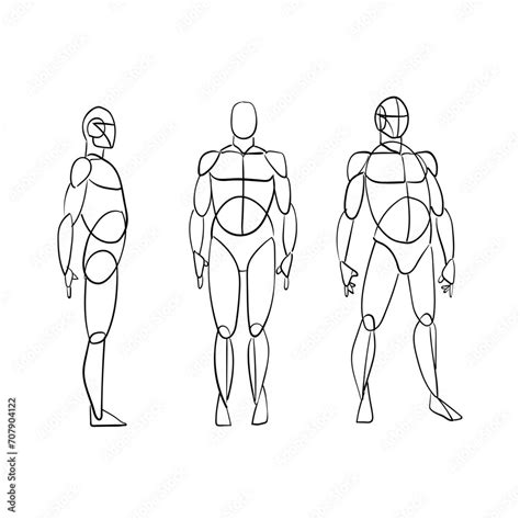 How to draw human mannequin figure. Easy drawing. Vector illustration ...