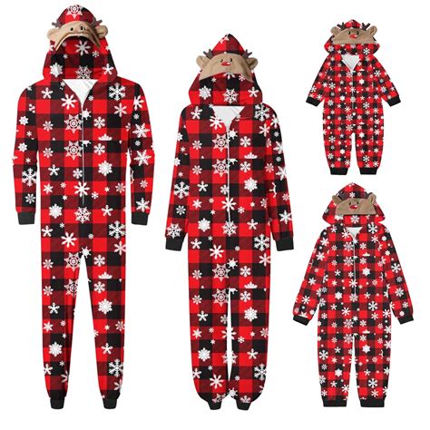 2023 Family Christmas Pjs Matching Sets Onesie Jumpsuit Hoodie with Elk ...
