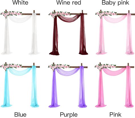 Buy Firlar Wedding Arch Drapes, 18FT White Sheer Backdrop Curtain ...
