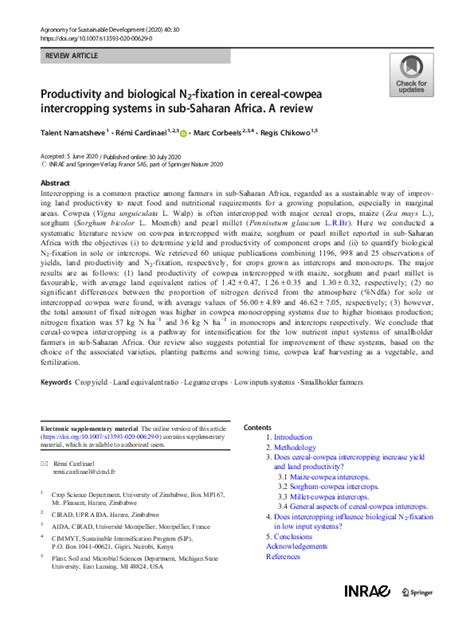 (PDF) Productivity and biological N2-fixation in cereal-cowpea ...