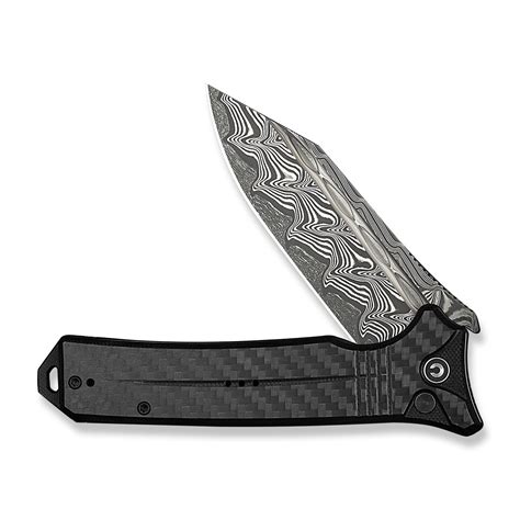 Civivi Neurohaptic Folding Knife Carbon Fiber/G10 Handle Damascus Plain Edge C23080-DS1