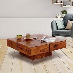 VEENUARTS Solid Sheesham Wooden Square Coffee Table for Living Room ...