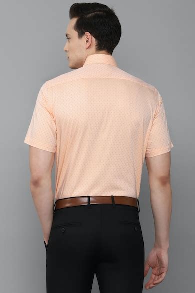 Buy Men Orange Classic Fit Print Half Sleeves Formal Shirt Online ...
