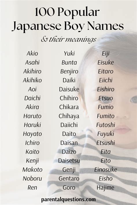100 Unique & Cool Japanese Boy Names + Meanings | Unique Girl Names ...