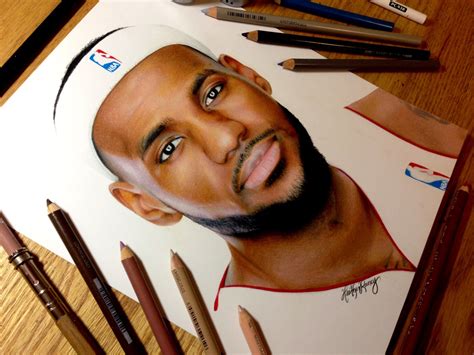Drawing LeBron James by https://www.facebook.com/ArtistHeatherRooney ...