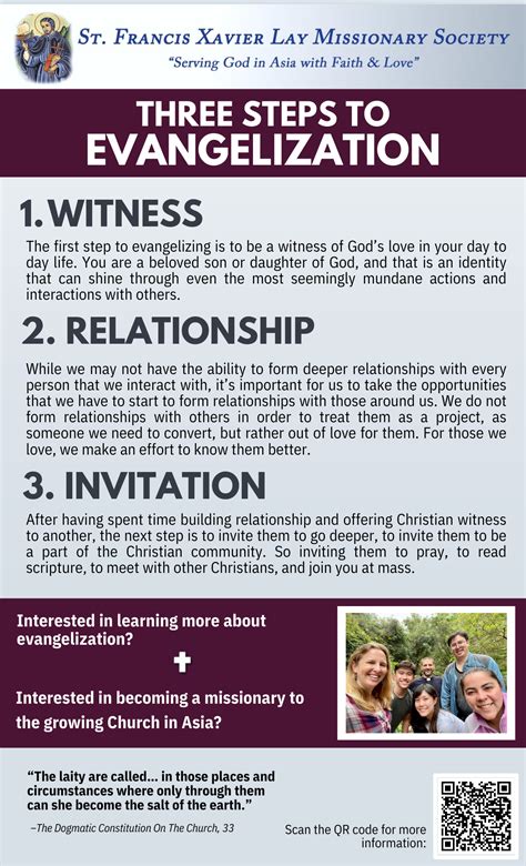 3 Steps to Evangelization — St. Francis Xavier Lay Missionary Society - Step Issionar