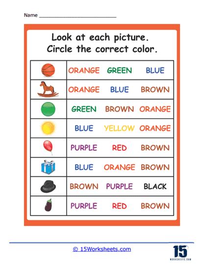 Image result for Learning Multiple Colors Worksheets