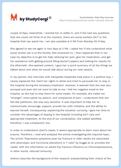 Image result for Social Worker Role Play Introduction Style