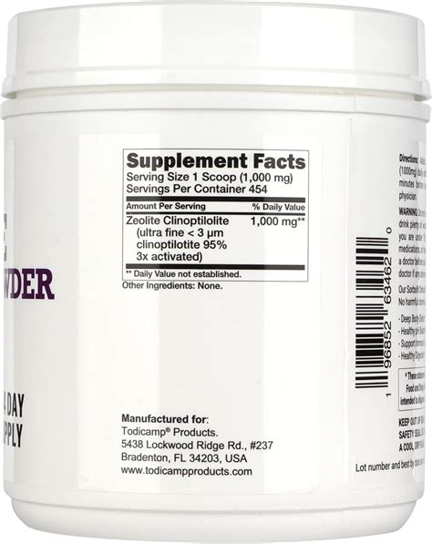 Buy TODICAMP Zeolite Powder - Zeolite Clinoptilolite Powder Sorbolit ...