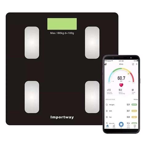 Digital Bioimpedance Scale With Bluetooth App Weight Body Analyzer Fat ...