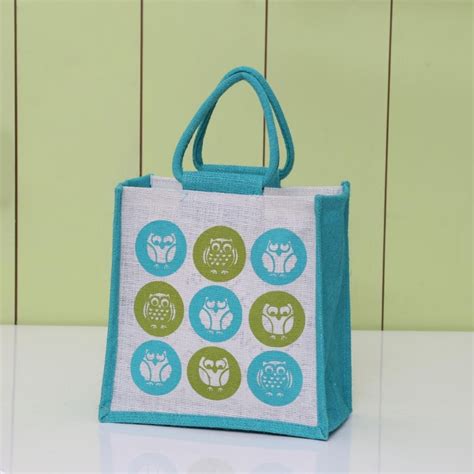 Buy Livia Owl Print Lunch Jute Bag from Home Centre at just INR 199.0