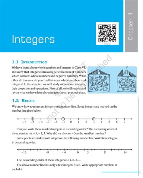 Integers - Chapter 1: Class 7 Maths NCERT Book (PDF) CBSE 2021-2022!
