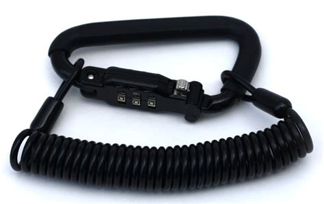 Motorcycle Helmet Lock & Cable Rubberized Sleek Black Tough Combination ...
