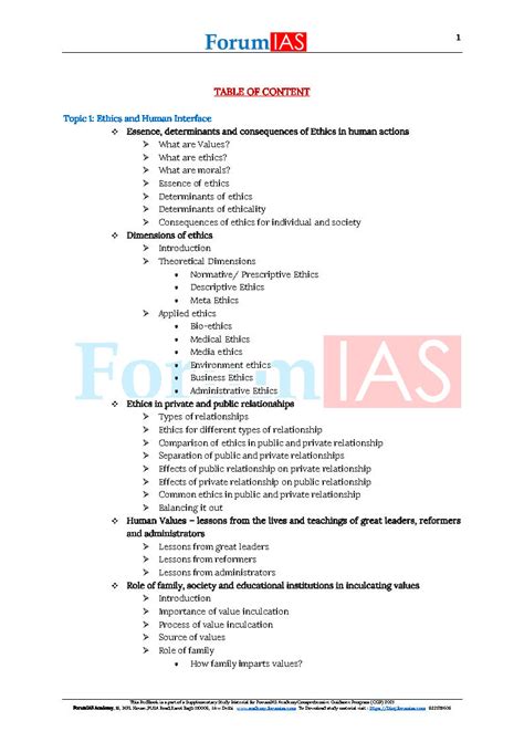 Forum IAS - Ethics, Integrity & Aptitude GENERAL STUDIES PAPER 4 ...
