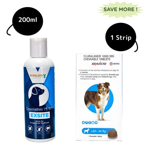 MSD Animal Health Bravecto Tablet (20-40 kg) and Vivaldis Exsite Dog S ...
