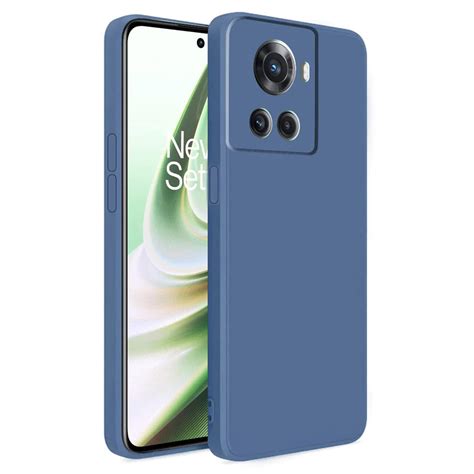 LIRAMARK Silicone Soft Back Cover Case for OnePlus 10R 5G (Blue ...